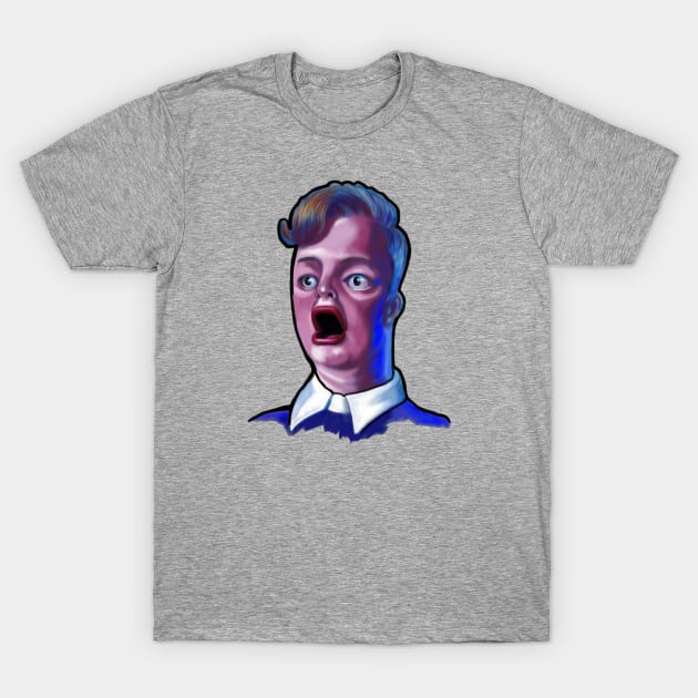 Dude in Shock Funny Caricature Meme T-Shirt by ckandrus